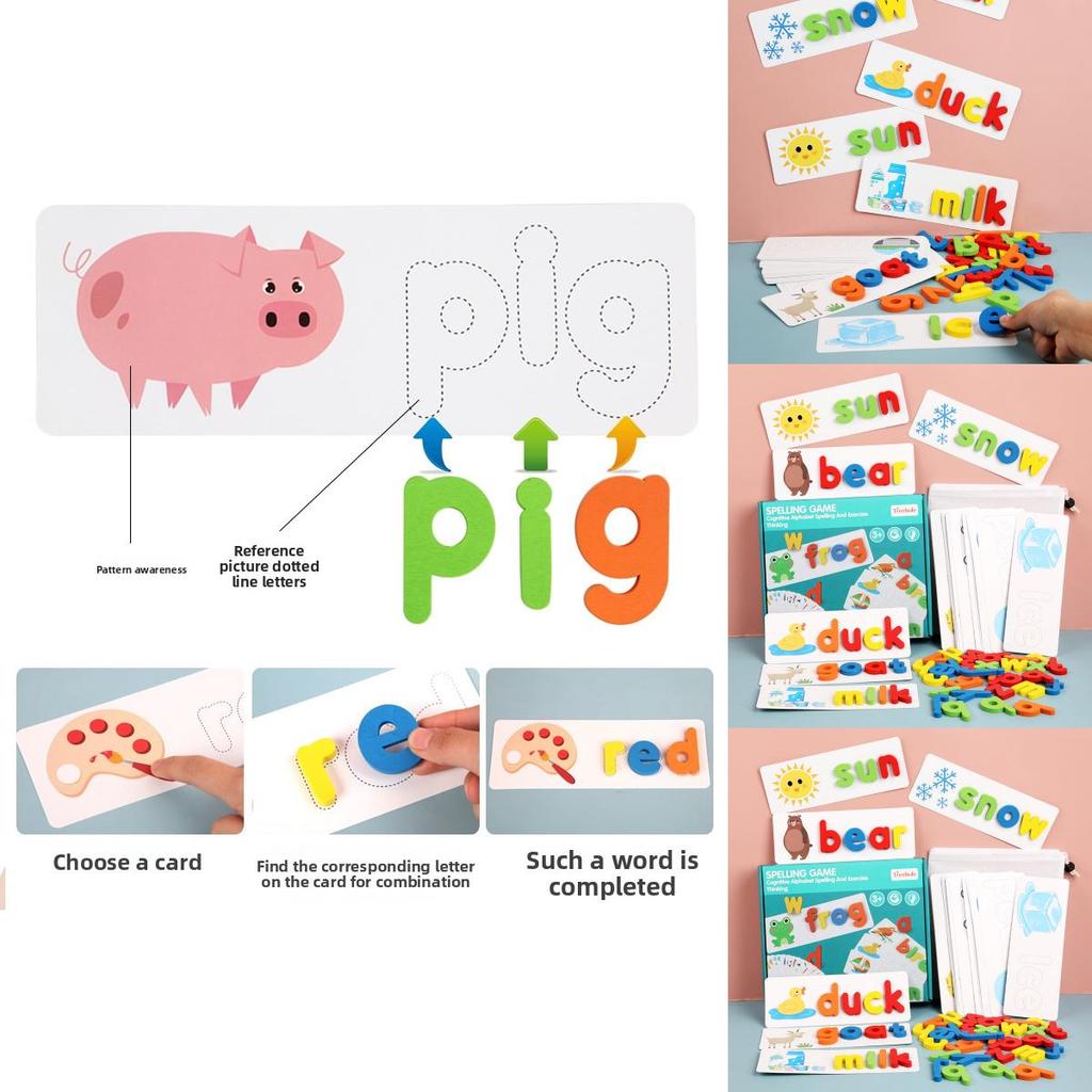 Wooden Alphabet Puzzle For Kids Educational Toy With Word Building For Preschool Learning