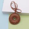 Kawaii Donut Keychain Macaron Pastel Color Hand Stitched PU Leather Bag Pendant for School Bag Decoration