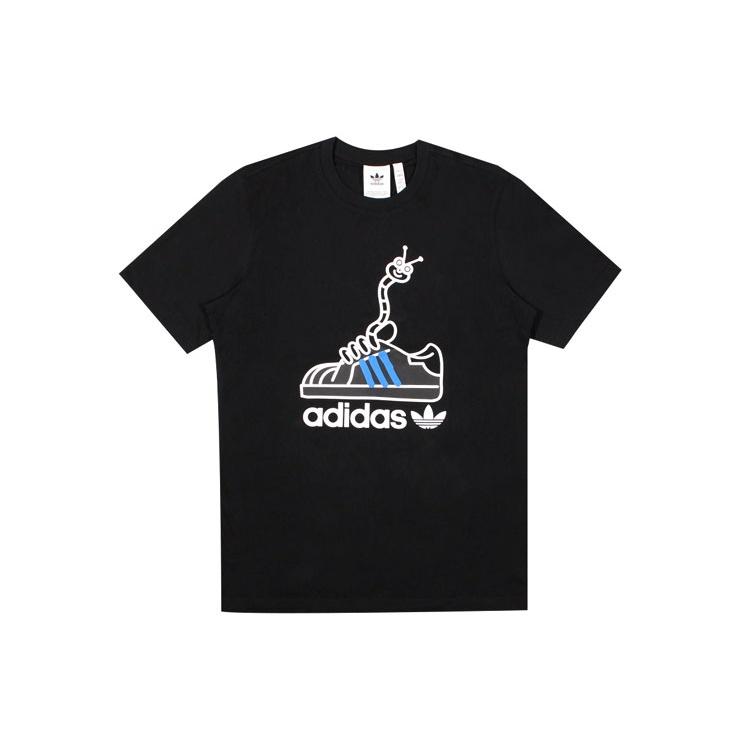 adidas originals Worm Tee Printing Sports Male Black Men s GN2154 S