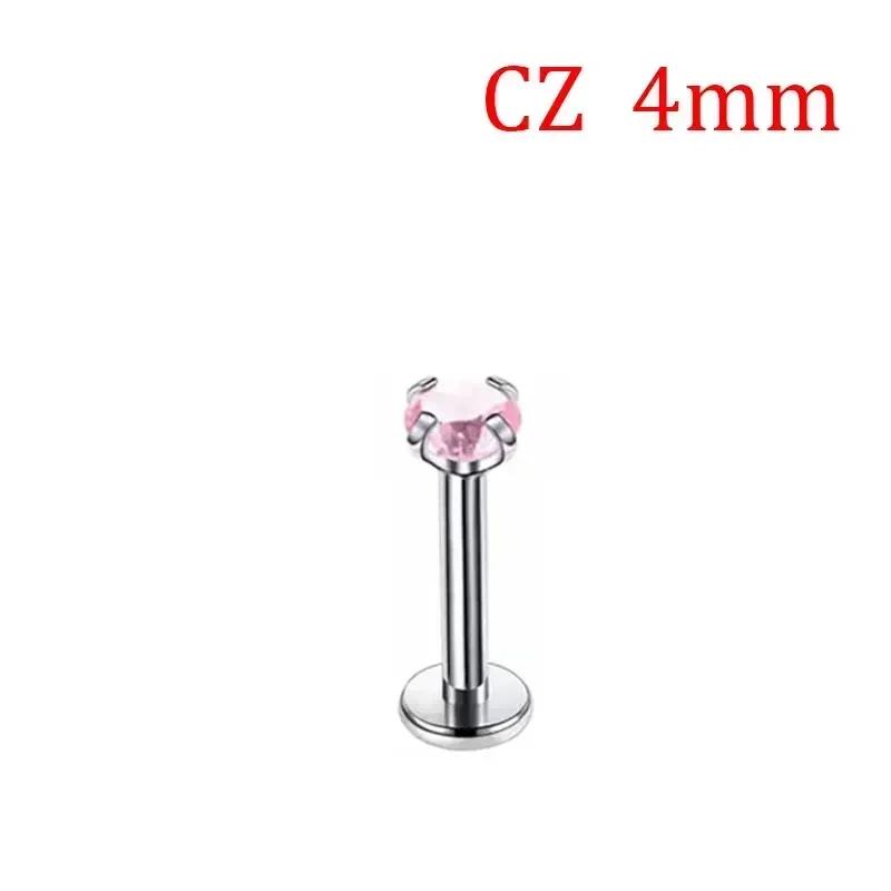 1 Stück G23 Titan Piercing CZ Stein Innen Gewinde Labret Monroe Lippenring Tragus Nagel Helix Ohrstecker 16G 18G Körperschmuck
