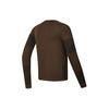 FILA Color Block Letter Print Fitness Knit Long Sleeve Raglan T-Shirt Men Tops Brown Chestnut A11M411208F-BN