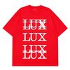 LUX Lettering Stacked Design T-Shirt White Cotton Y2K Goth Aesthetic Casual Women And Men T-shirt