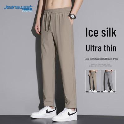 Jeanswest Men's Ice Silk Straight-Leg Trousers