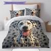 Tibetan Mastiff Dalmatian Pattern Bedding Quilt Set Quilt Cover Pillowcase Home Decoration Gift (1 * Duvet Cover + 2 * Pillowcase, Without Core)
