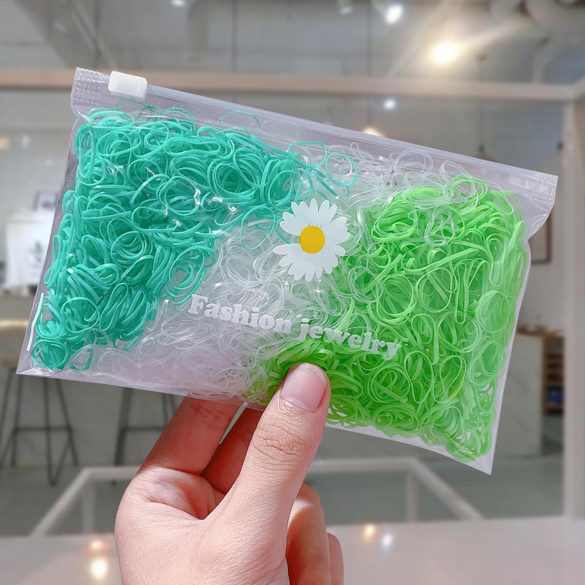 

Желейные градиентные маленькие одноразовые резинки для волос YANRONG, 1000 шт./упак., резинка для волос для девочек, держатель для хвоста, аксессуары для волос, резинки для волос