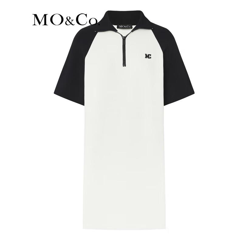 MO&Co. MC Embroidered Badge Sporty Raglan Sleeve Short Dress