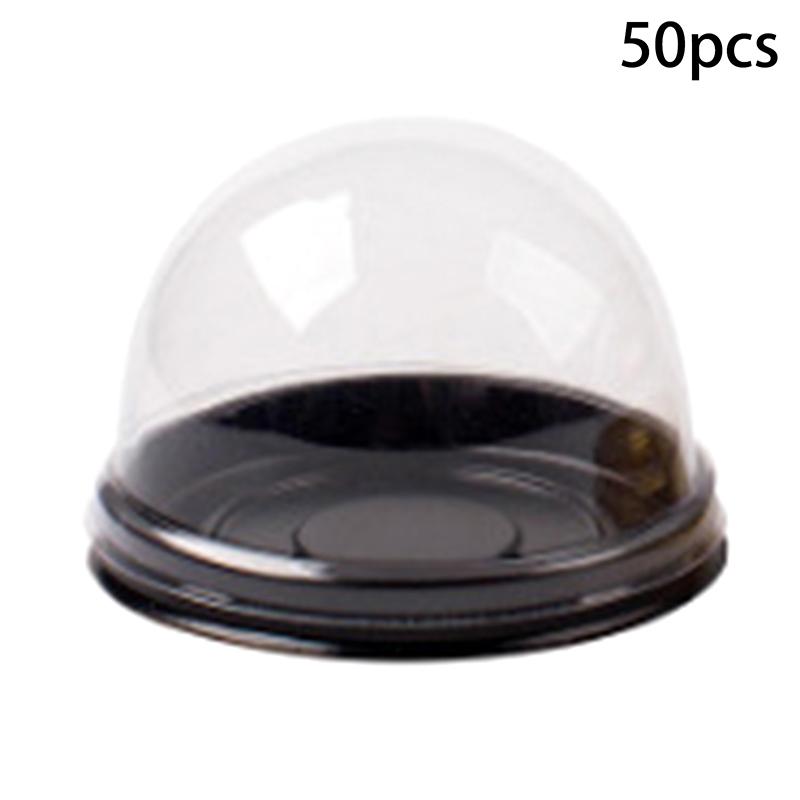 Disposible Round Egg Yolk Crisp Moon Cake Box Square Plastic Mooncake Dome Boxes Packaging Dessert Mousse Trays Container