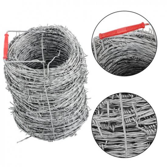 328 FT Barbed Wire Fence 4 Point 18 Gauge Barb Wire Roll for Crafts Yard Garden