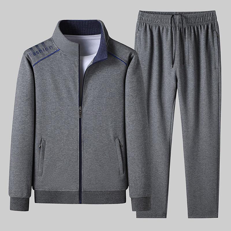 Men's Loose Fit Sportswear Set for Middle-Aged and Elderly - Long Sleeve, Casual, Ideal for Spring/Autumn/Winter