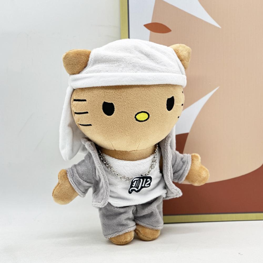 Selena Eminem Hello Kitty Bambola di Peluche Cappello Bianco Figura Giocattoli di Peluche Gatto Carino Ragazzi Ragazze Regalo di Compleanno Natale