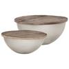 Day and Night - Day and Night Coffee Table Set 2 Pcs Bowl Shape Solid Mango Wood