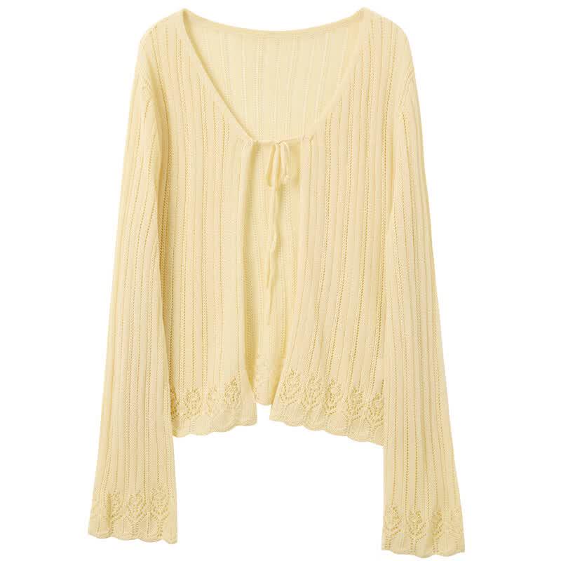 Women's Lyocell Blend V-Neck Knit Cardigan