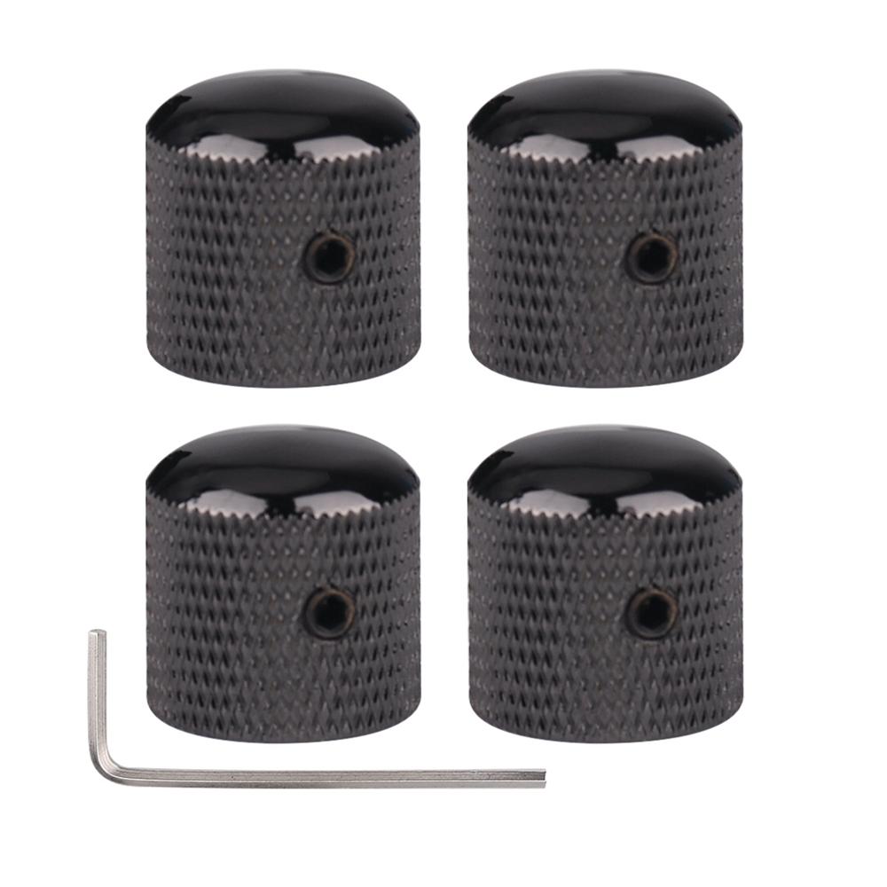 3pcs/4pcs Metal Dome Knobs Electric Bass Guitar Knobs Volume Tone Control Knobs with Wrench Bronze/BK/CR/GD/Black Nickel