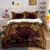 Golden Floral Pattern Frame. Bedding Sets Duvet Cover Sets Duvet Covers Pillowcases(1 * Duvet Cover 2 * Pillowcases Without Duvet Insert)
