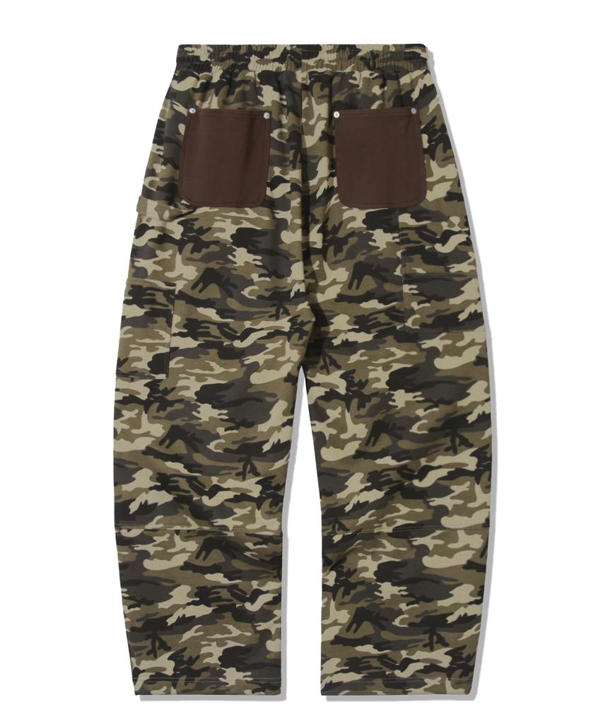 TRILLION Camo Carpenter Wide Sweatpants_Khaki