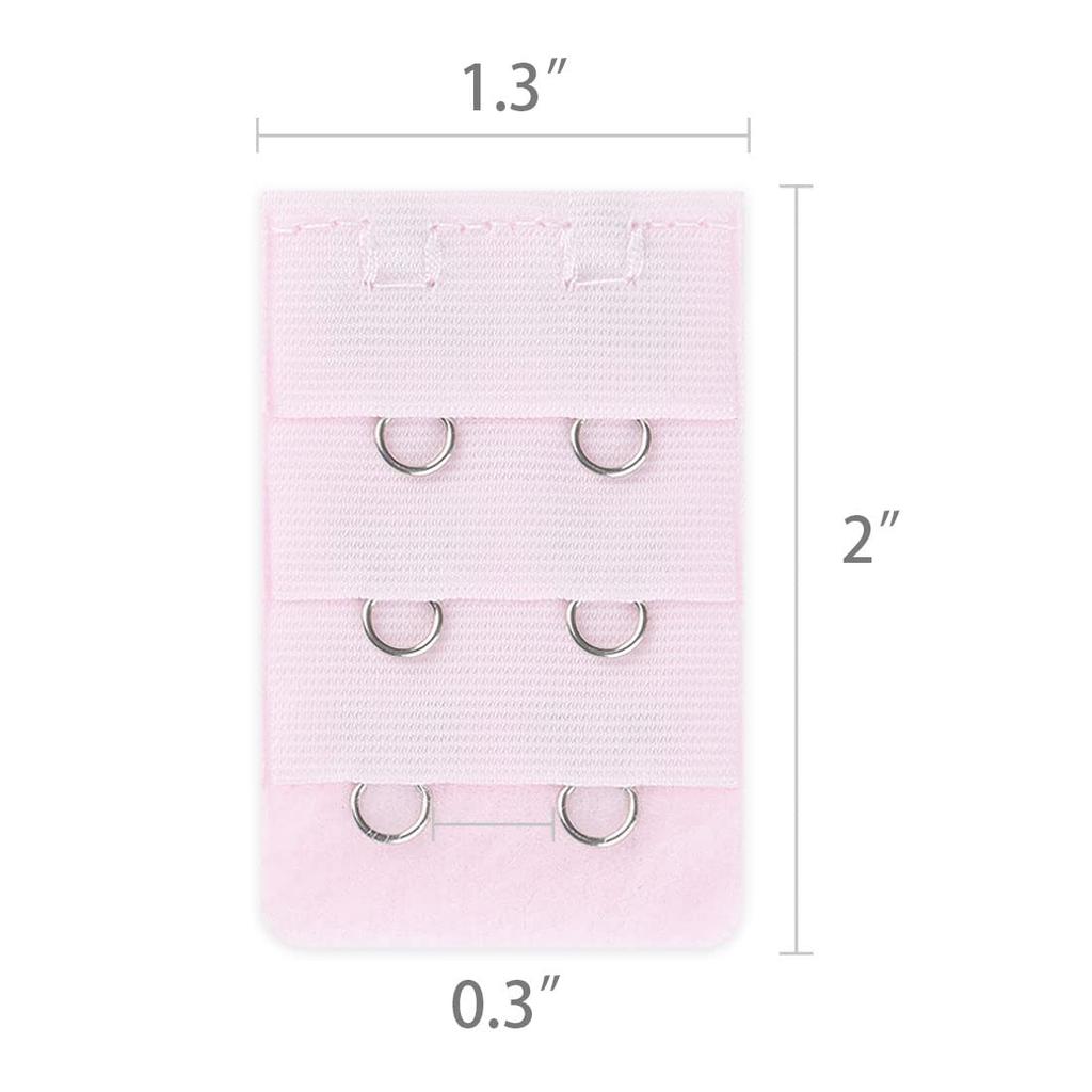 Uxcell Bra Adjustment Light 3 2 2 Pieces Women's Extender, 3-Row, 2-Hook Hooks, Pink-1, Rows, Hooks,