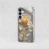 Rose patterned glass phone case suitable for Samsung Galaxy S26 S25 S24 S23 S22 S20 FE/Ultra/Plus anti drop back cover