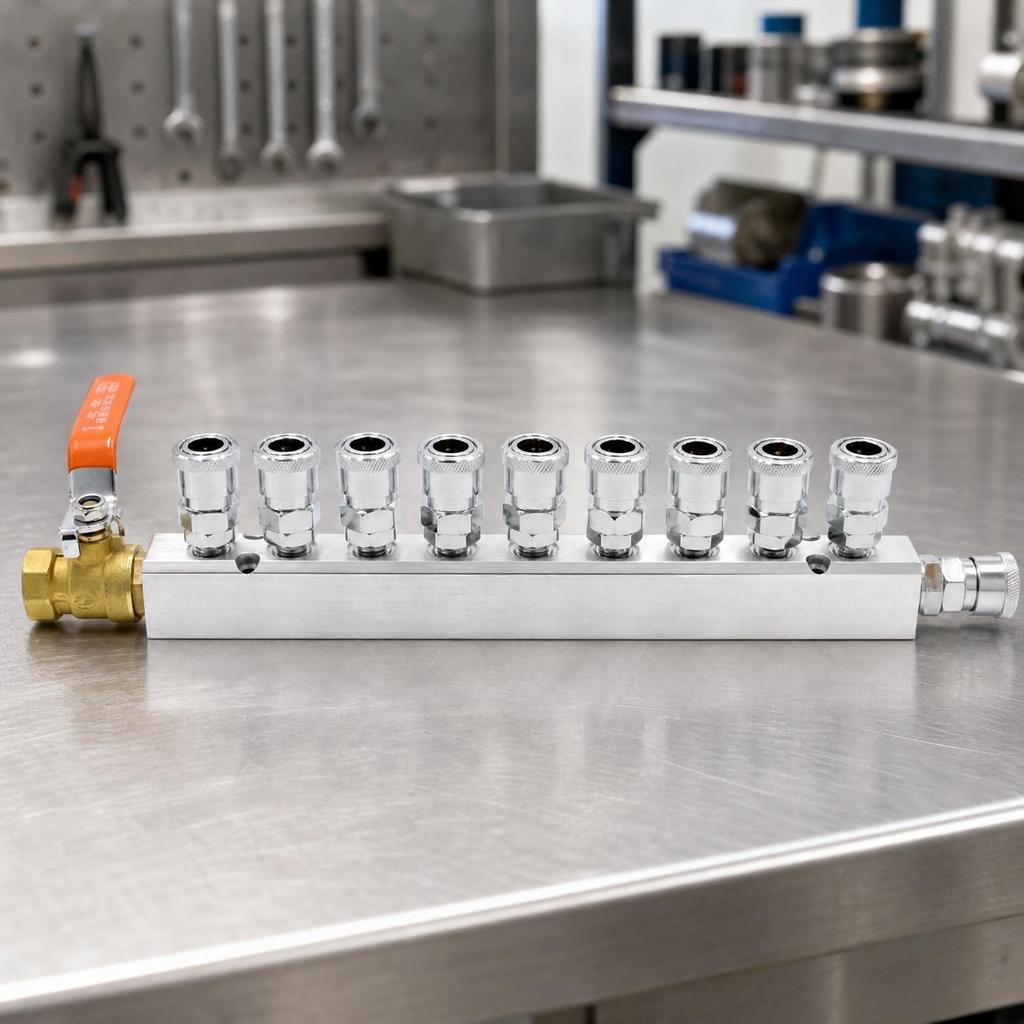 Pneumatic Manifold with Ball Valve Industrial-Grade for Technicians, Mechanics