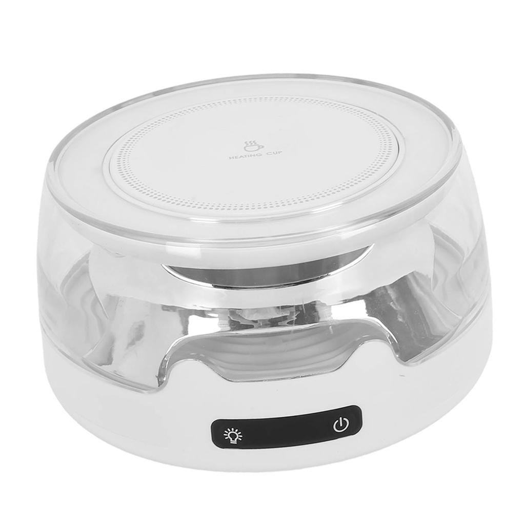 Mug Warmer 4 Heat Settings Beverage Heating Plate Electric Beverage Warmer with Night Light for Home Office White