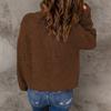 Women's Fashion Casual Fall Winter Solid Color Print Long Sleeve High Neck Sweaters