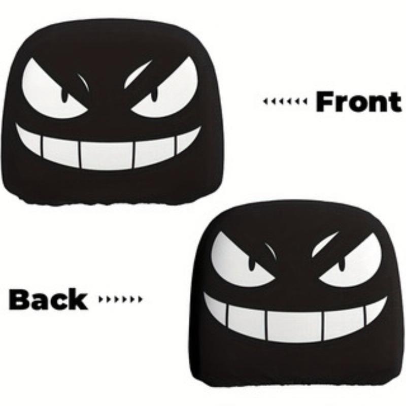 2PCS Funny Cartoon car headrest Cover, Cute Funny Eyes, Suitable for Halloween, Christmas car Universal Elastic Models Funny Decoration