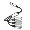 Type-C Multi-Port Docking Station: 1-to-3/1-to-2 USB Charging, Mouse/Keyboard/U Disk HUB Splitter
