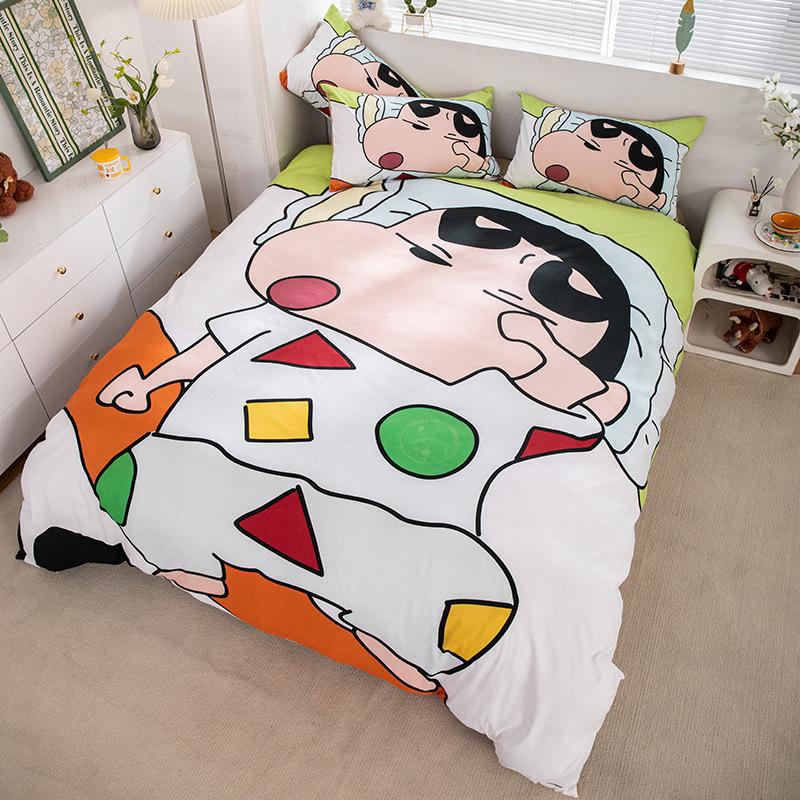 New Style C-Crayon Shin-Chan Bedding Sets Shin-Chan Duvet Cover Bed Set Quilt Cover Pillowcase Kids Adult Single/Double/Queen