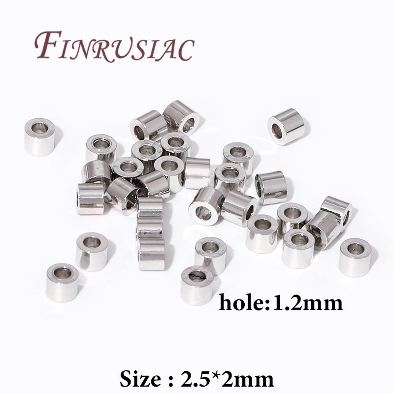 2.5*2mm Tube Beads For Jewelry 18K Gold Plated Metal Beads Separators,Bracelets Beads For DIY Beading Findings