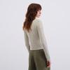 GREEN BELT Women's Retro Cable Knit V-Neck Merino Wool Sweater