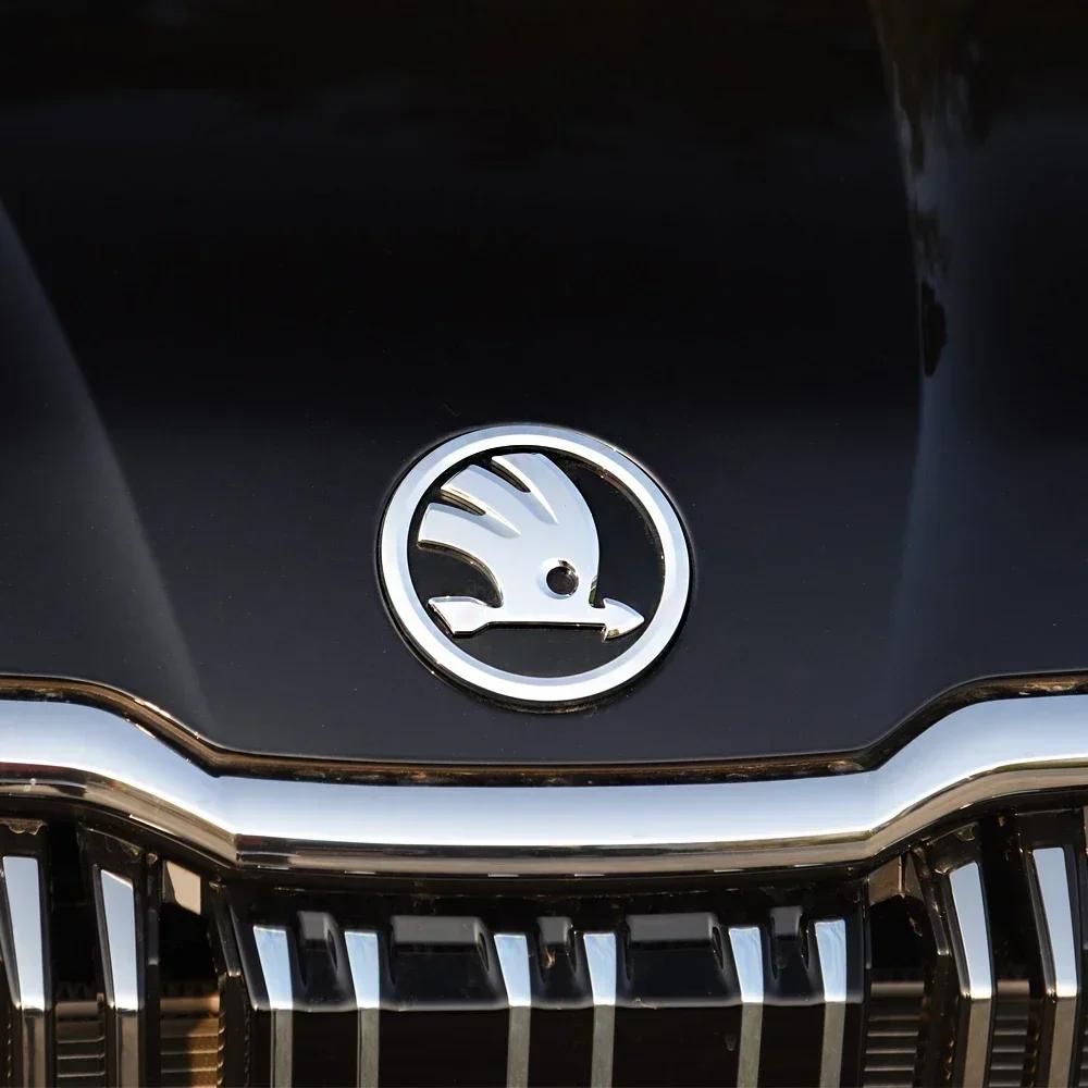 HIAQ2 for Skoda 80/90mm ABS Car Front Grille Trunk Logo Stickers Kodiaq Fabia Rapid 3 Karoq Superb VRS Octavia 2 3 A5 2025 Accessories