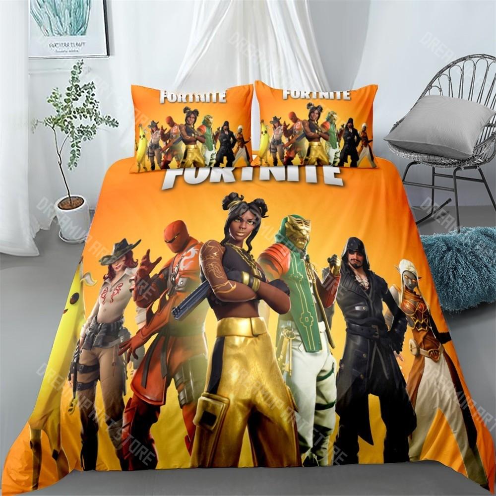 Hot Game Duvet Cover Pillowcase Bedding Set F-FORTNITES Adult Boy Girl Bedroom Decoration Children Gift Single Double Large Size