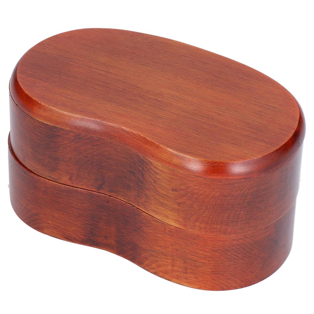 Tragbare Bento-Box im japanischen Stil mit doppelter Schicht und Taillenform, Holz, schlichte Sushi-Box