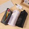 Simple Mesh Pencil Case Portable Stationery Storage Organizer Mesh Pen Holder  Bag  School Supplies
