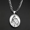 Christlicher Heiliger Josef Jesus Anhänger Halskette für Frauen Männer Edelstahl Goldfarbe Kette Halsketten Amulett Schmuck Geschenk