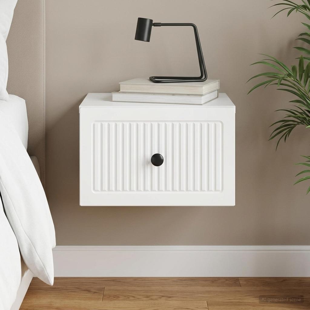 Wall Mounted Nightstand White 33 x 34.5 x 20 cm Engineered Wood