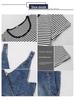Damen Sommer Chic Zweiteiler Set 2025: Denim Latzhose mit Trägern & Kurzarm-T-Shirt, Trendiger Koreanischer Stil