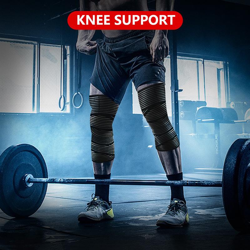 1 Pc Knee Wraps For Leg Calf Thigh Long Elastic Support Wrap Brace Compression Bandage For Weight-Lifting Powerlifting Squats