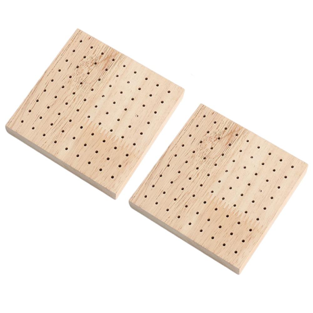 2Pcs Square Wooden Polishing Head Storage Board Save Space Nail Grind Head Organizer  Nail Salons