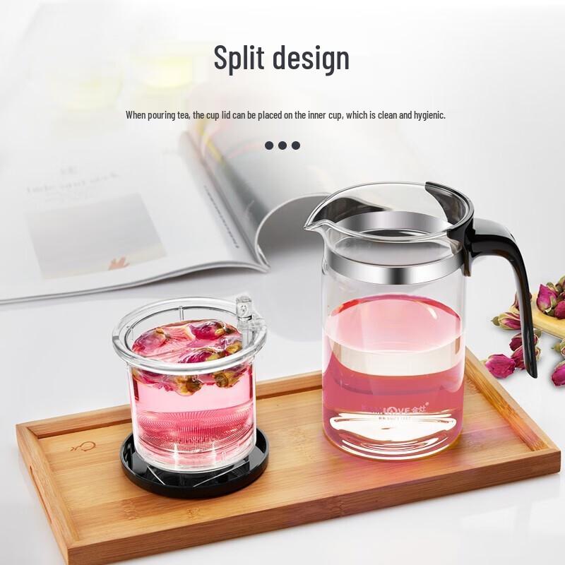 KAMJOVE Press-Filter Glass Teapot