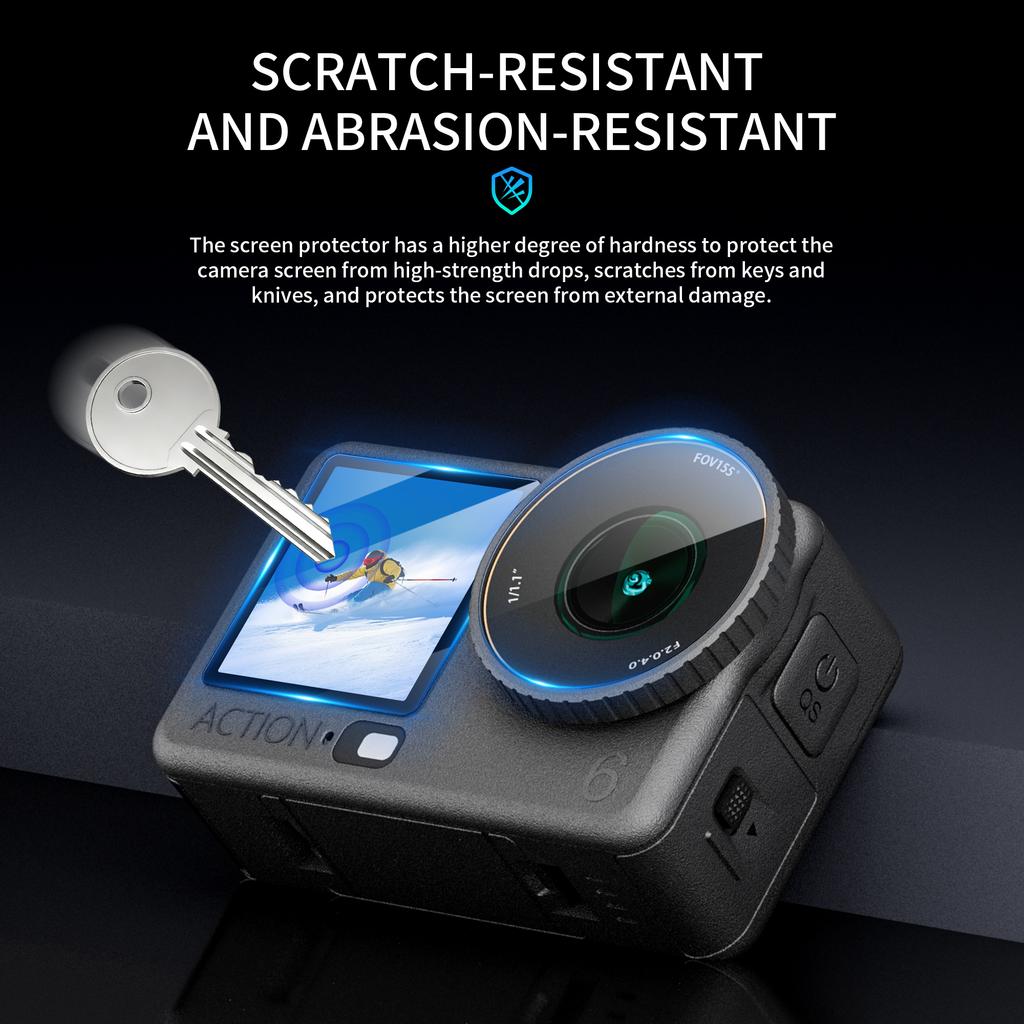 2 PCS Tempered Glass for DJI Osmo Action 6 Screen Protector Anti-scratch Lens Protector For DJI Osmo Action 6 Camera Accessories