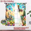 2D flat printing 2pcs Party Curtains Easter cross flowers butterflies Digital Printed Polyester Drapes Seasonal Party & Holiday