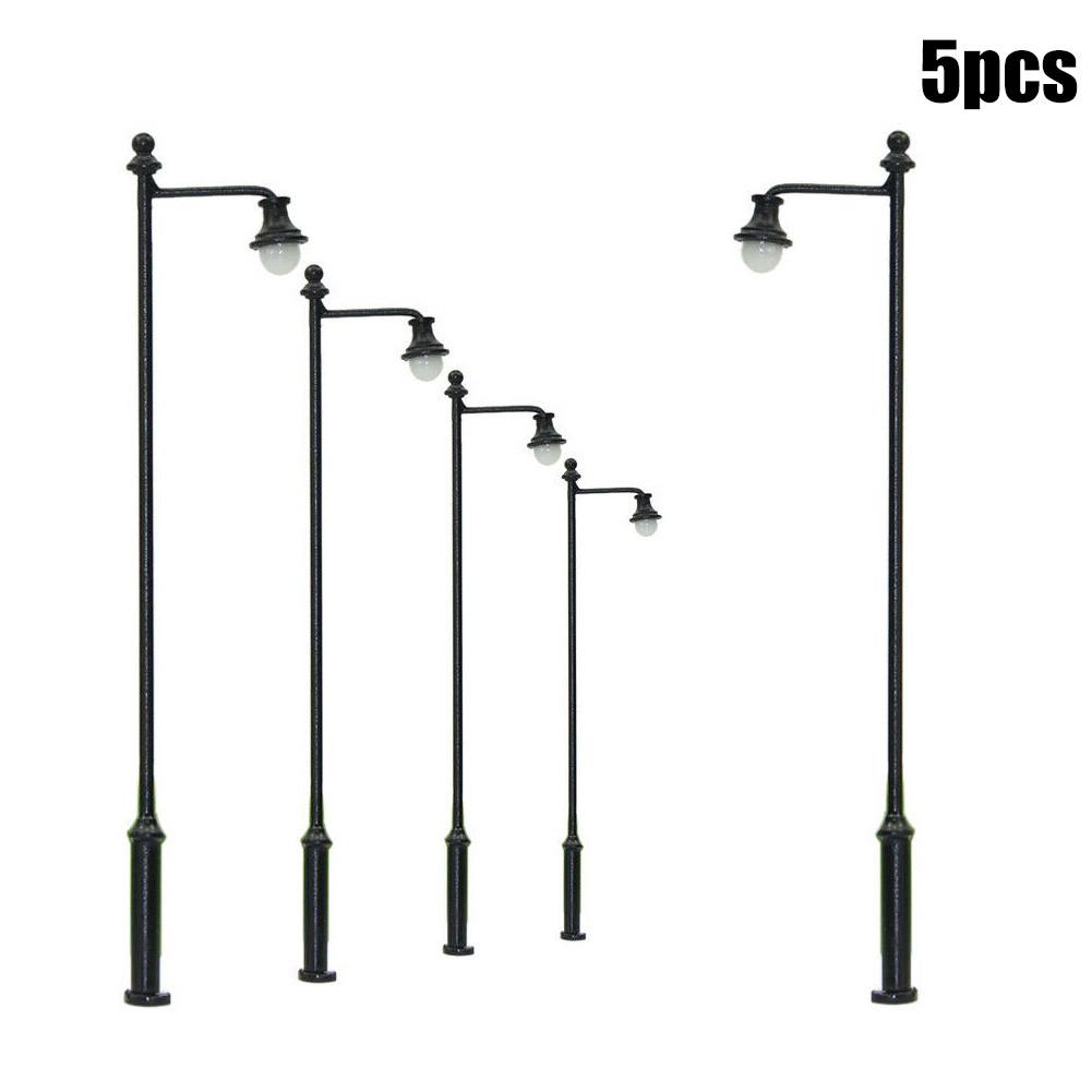 New Post Street 1:87 3.54" 5pcs LED Lamp Lights Railway Scale Warm White 90mm AC/DC Building Lampposts Models