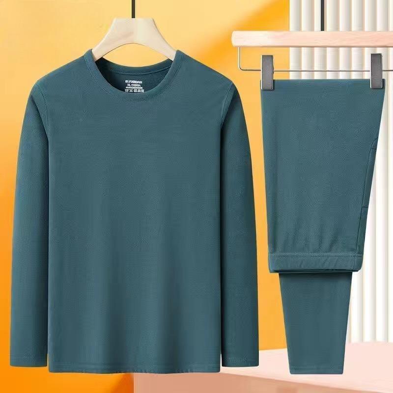 Men's Self-Heating Double-Sided Velvet Thermal Underwear Set - Thickened for Autumn and Winter