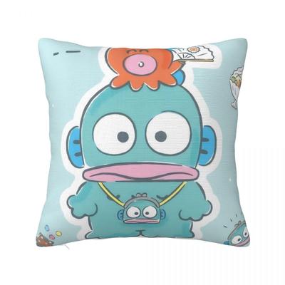 Hangyodon Cartoon Pillowcase Printing Polyester Cushion Cover Decoration Throw Pillow Case Cover Home Zippered 45*45cm