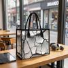 Crack Pattern Tote Bag for Daily Use Stylish Casual Large Capacity Portable Shoulder Handbag