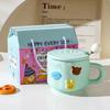 Cute Ceramic Cup With Lid High Value Home Office Couple Water Cup Gift Box Creative Souvenir