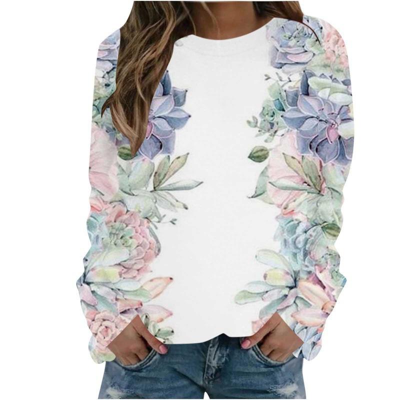 Christmas Sweatshirts Flower Floral 3D Print Women Autumn Fashion Hoodies Streetwear Y2k Pullovers Harajuku Tops Woman Clothing