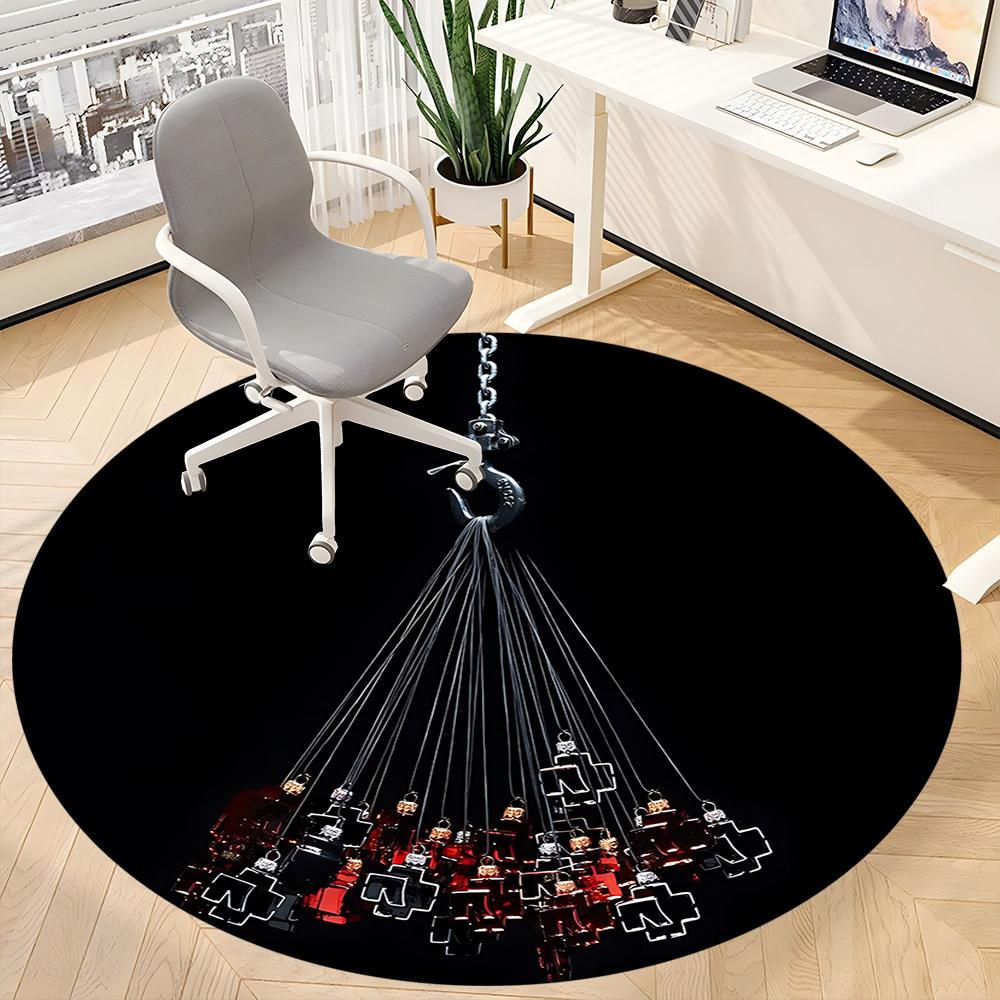 1PC RAMMSTEIN Office Round Rug Perfect for Office Non-Slip Backing, Decorative Floor Mat yy250916044