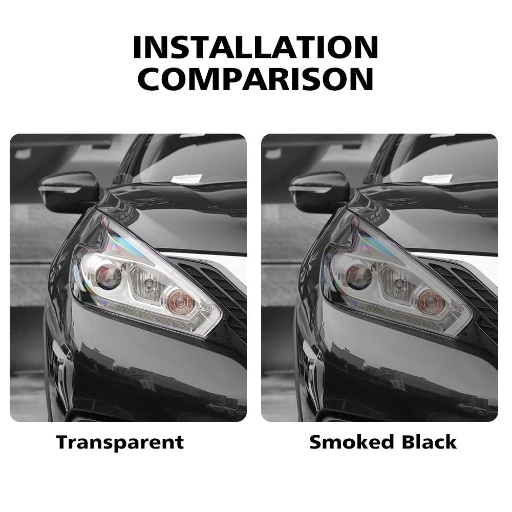 For Nissan Murano Z52 2015-2025 Smoke Black High-Gloss TPU Headlight PPF Film Pre-Cut Anti-Scratch Protective Vinyl Wrap Film