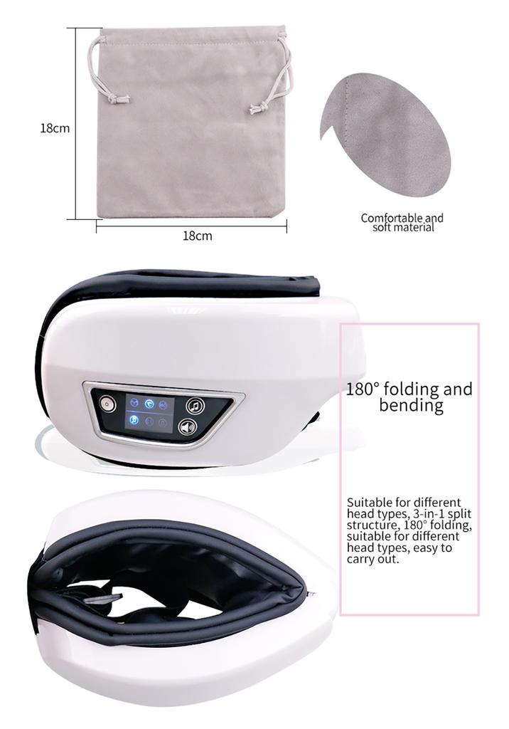 Eye Massager Folding Vibration Airbag Eye Mask Compress Eye Care Instrument Music Eye Massage Glasses Relax Fatigue Device Protect Eyesight and Vision